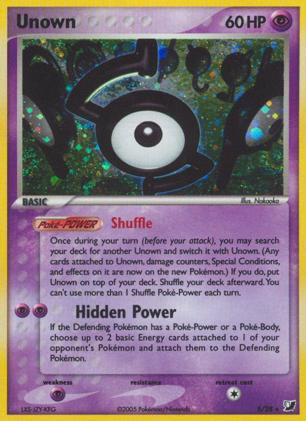 Unown Pokémon kartı, Unseen Forces, UF #S