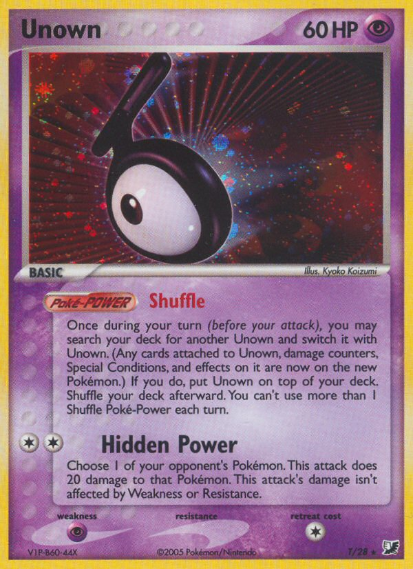 Unown Pokémon kartı, Unseen Forces, UF #T