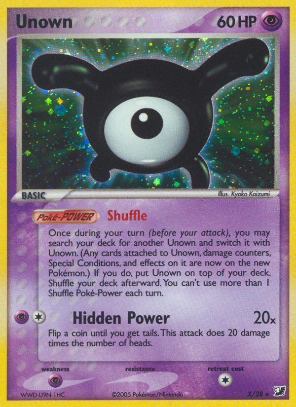 Unown Pokémon kartı, Unseen Forces, UF #X