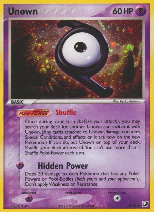 Unown Pokémon kartı, Unseen Forces, UF #Z