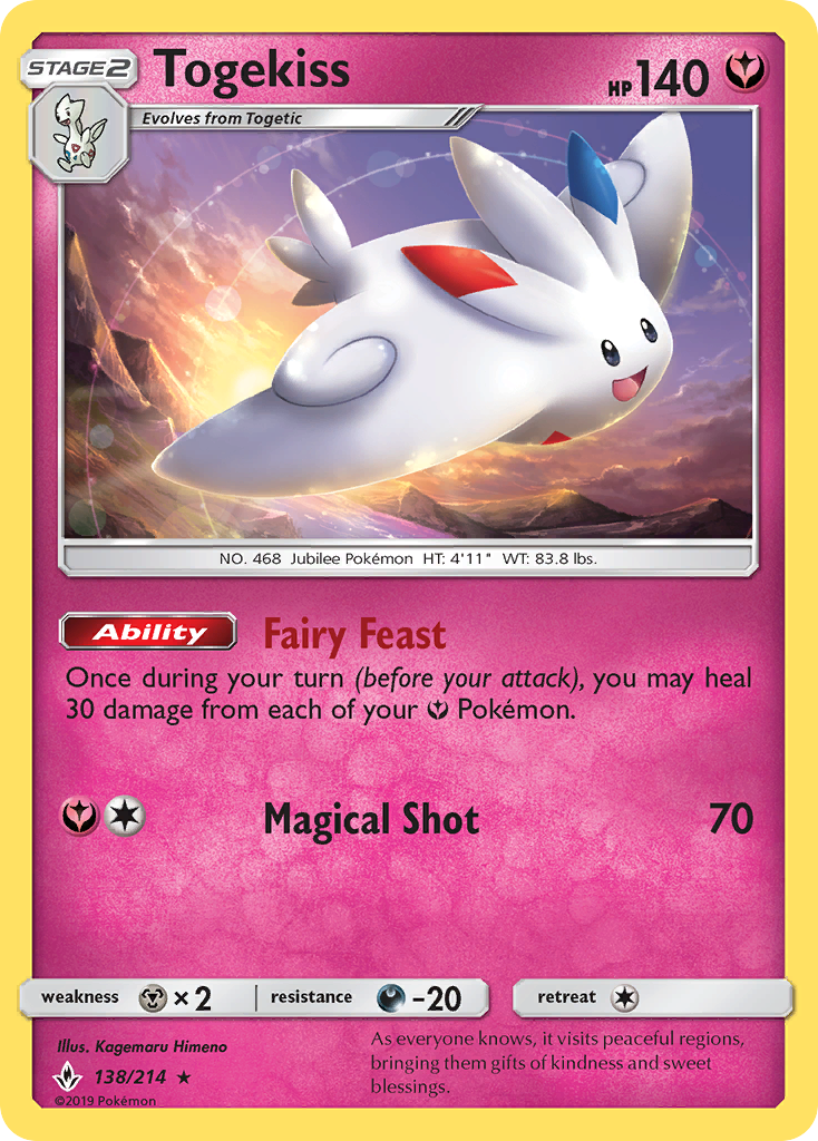 Togekiss Pokémon card, Unbroken Bonds, UNB #138