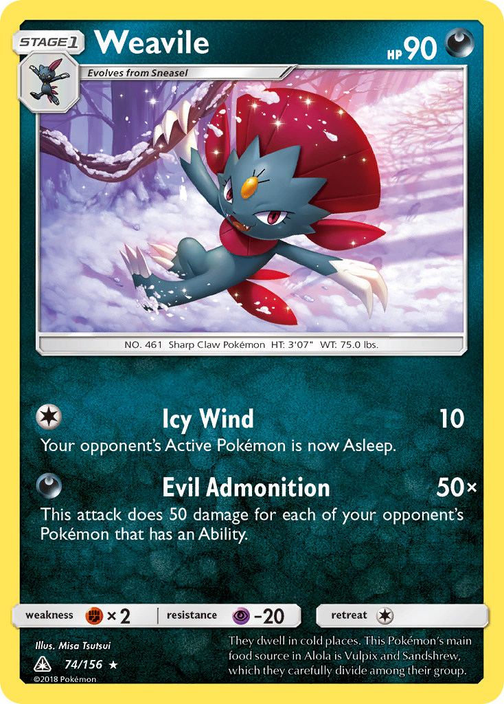 Weavile Pokémon kartı, Ultra Prism, UPR #74