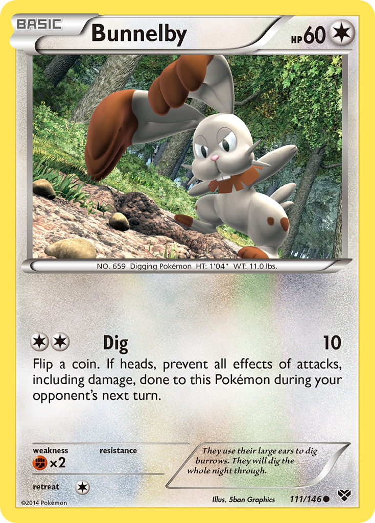 Bunnelby Pokémon card, XY, XY #111