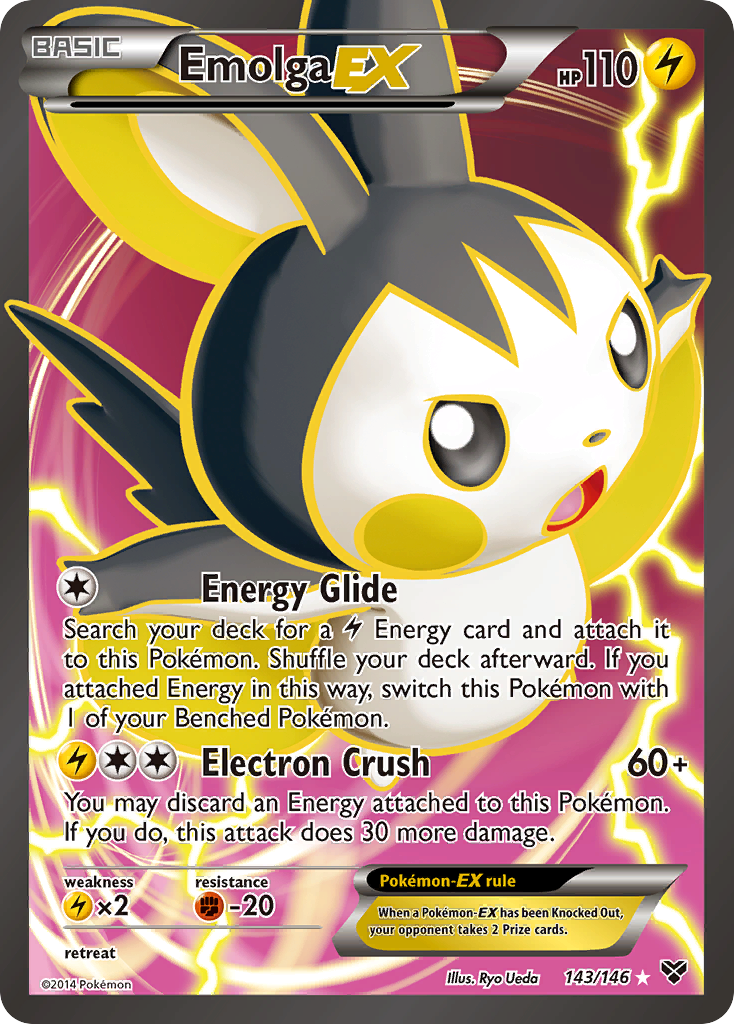 Emolga-EX Pokémon card, XY, XY #143