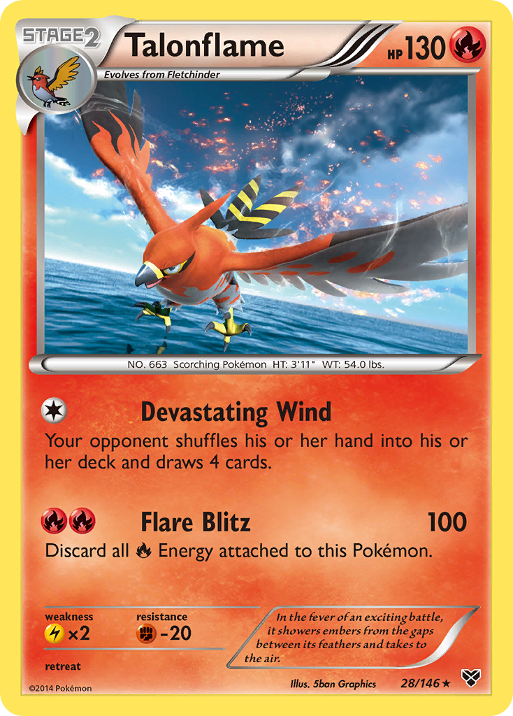 Talonflame Pokémon card, XY, XY #28