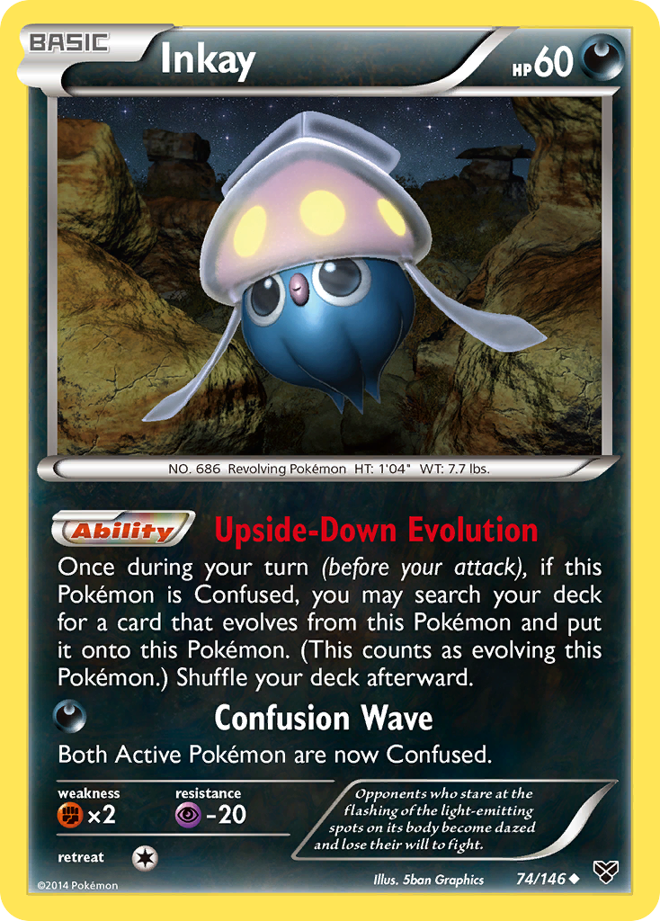 Inkay Pokémon card, XY, XY #74
